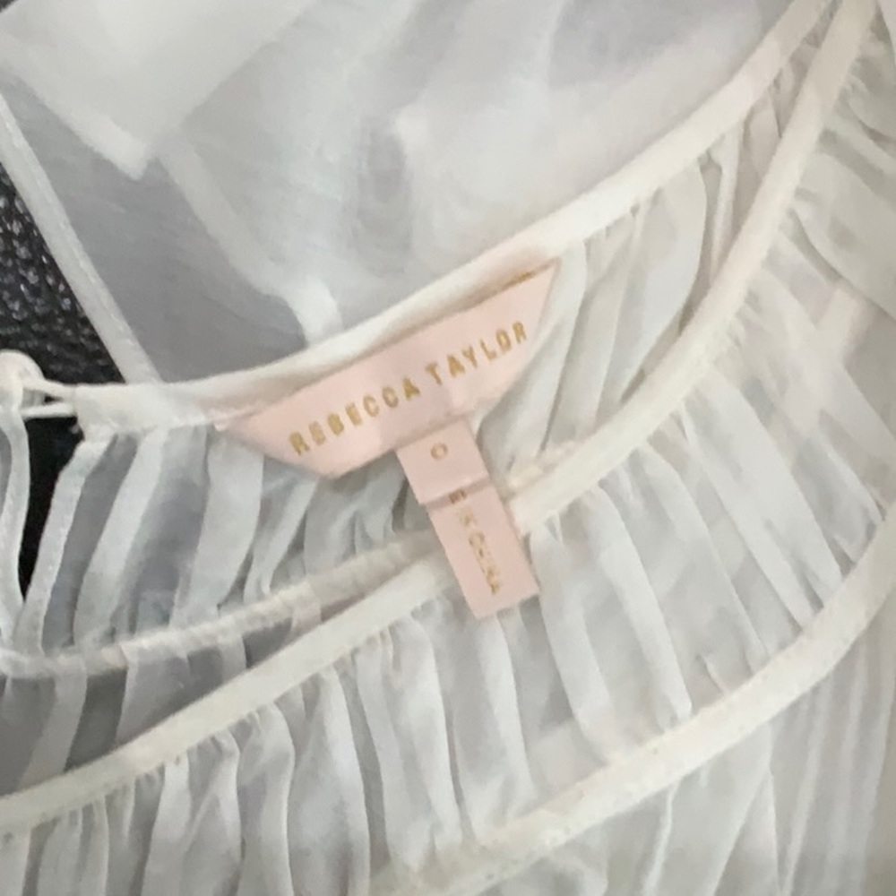 Rebecca Taylor White Ruched Tiered Maxi Dress - Picture 2 of 7